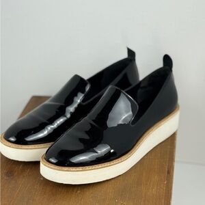 Vince Black Patent Leather Platform Loafers Slip On Shoes Women’s 8.5